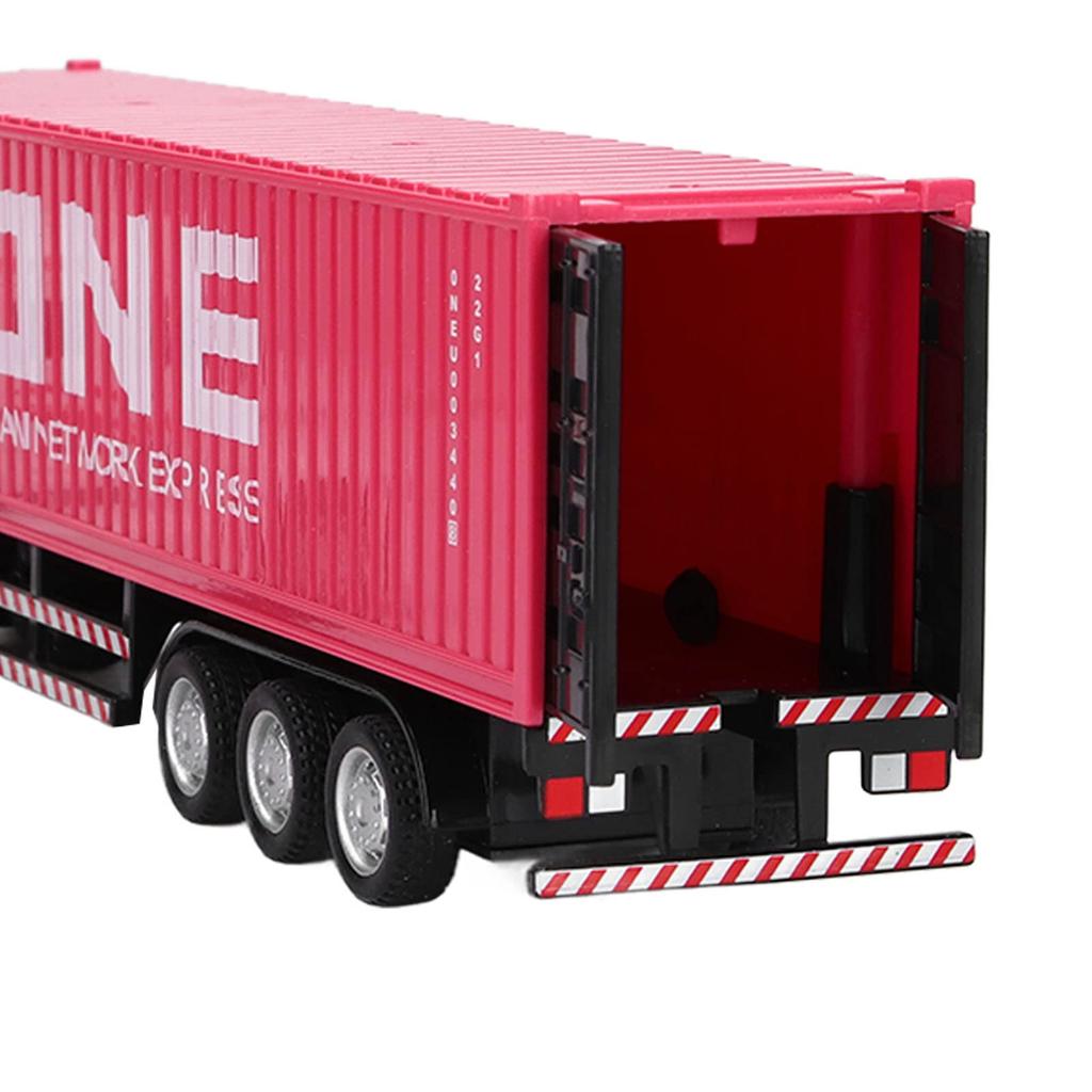 1:Containerbilmodell i skala 48, Levande och Utsökt, Vacker Dekorativ Leksaks prydnad, Lastbils- och Släpvagnsleksak för Åldrarna 3 och Uppåt (Rosa)