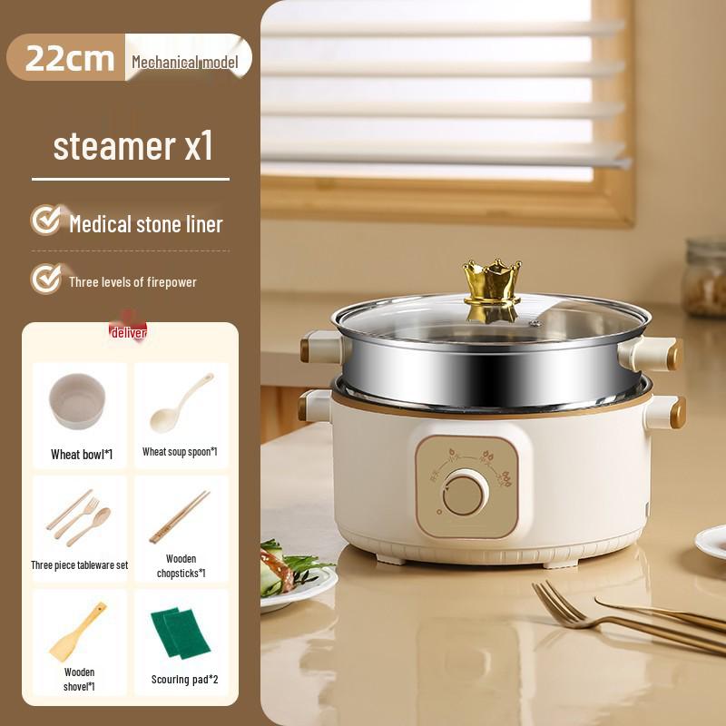 Wielofunkcyjny parowar elektryczny: Stal nierdzewna, Trójwarstwowy, Minutnik, do gotowania na parze, gotowania i duszenia