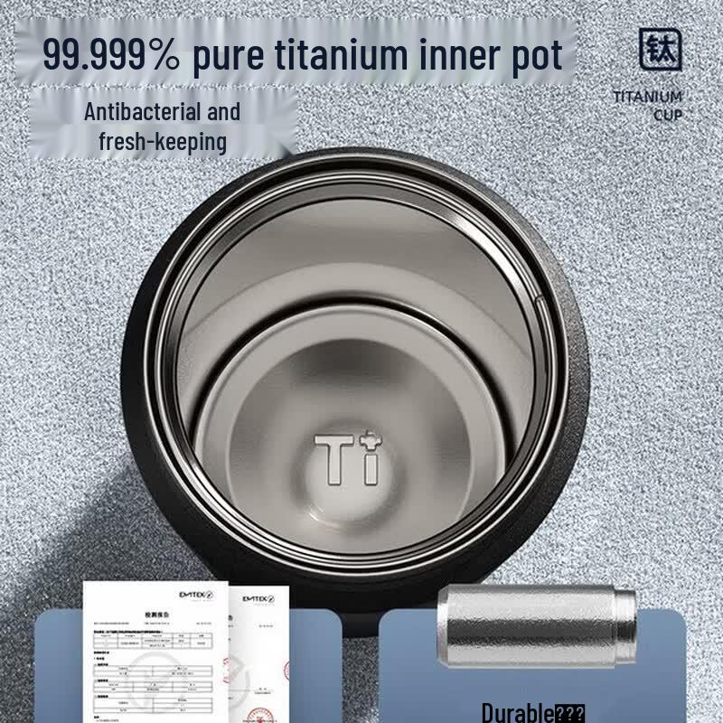 TOMIC Pure Titanium Liner Insulated Tea Infuser Mug