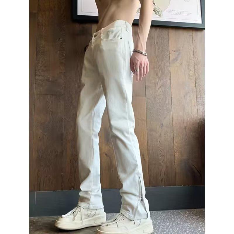 High Street Jeans Spring And Autumn Men's Premium Zipper Trousers
