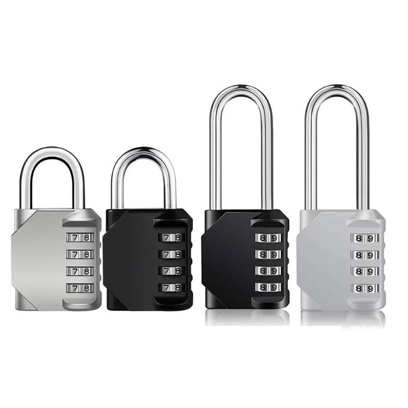 1PC/2PCS Outdoor 4 Digit Long Shackle Waterproof Password Padlock Pad Lock Combination Padlock for School Locker Gym Locker