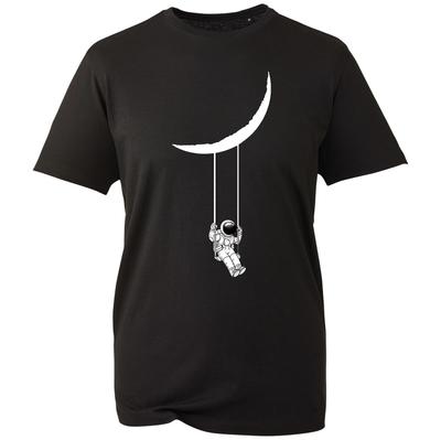 Mond Schaukel T-Shirt Lustiger Astronaut Weltraum Astronomie Oberteil Herren Geschenk Unisex Tee