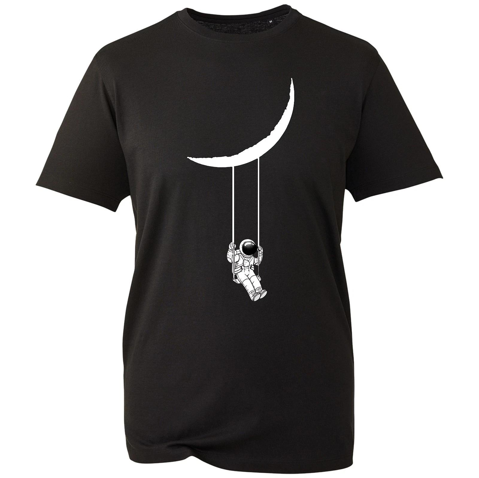 Moon Swing T-Shirt Funny Astronaut Space Astronomy Top Men s Gift Unisex Tee M