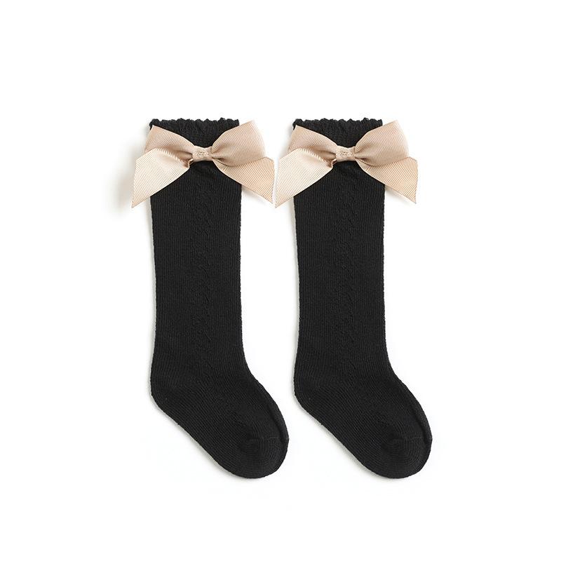 Summer Kids Knee High Socks Baby Girls Boys Bow Long Sock Soft Cotton Mesh Breathable Children Hollow Out Socken For 0-7 Years