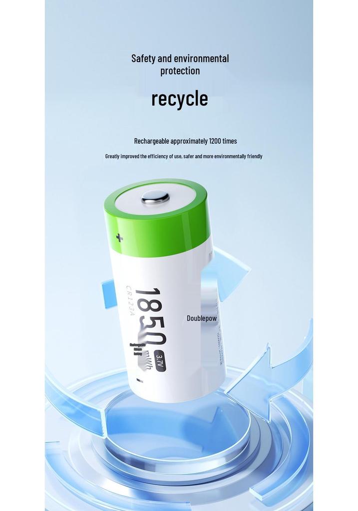 High-Capacity USB Rechargeable 3.7V CR123A Lithium Battery for Camera & Flashlight