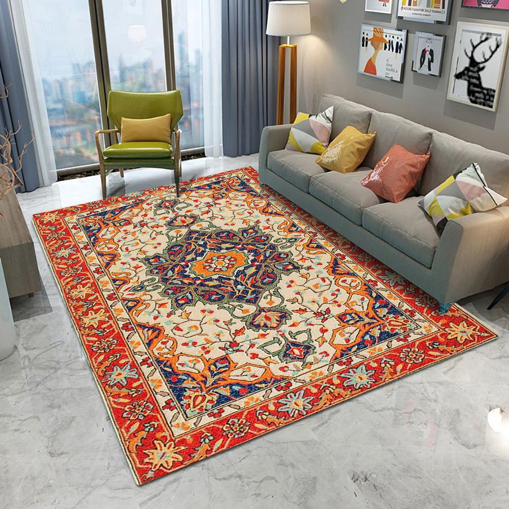 Retro Bohemia Persia Style Carpet Living Room Sofa Bedroom Study Kitchen Entrance Door Mat Non-slip Luxury Home Decoration Rug