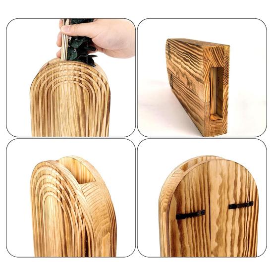 Väggvas i trä Boho Väggbonad Planterare Farmhouse Väggkonst Dekor för Entré Hall Badrum Vardagsrum Matsal Smala Utrymmen