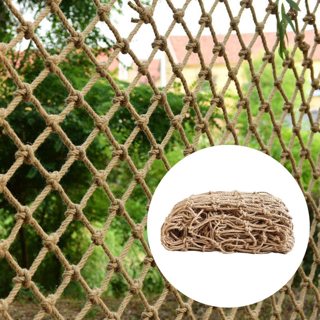 Rete di Corda di Canapa Grigliato di Juta Grigliato da Giardino Anti Caduta Decorazione Parete Fotografica Sicuro per Bambini