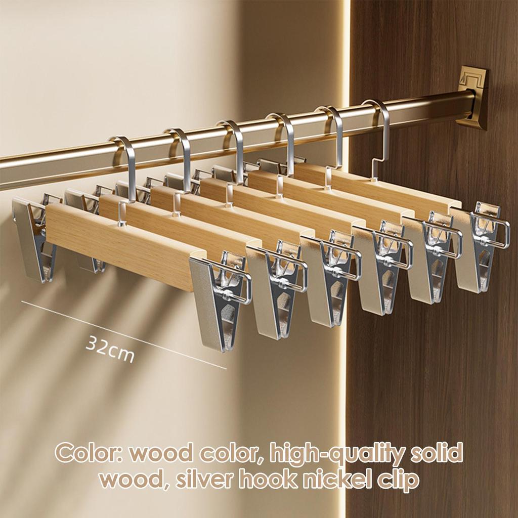 Pants Hangers with Adjustable Non-Slip Clips Anti-Rust Hanging Hook for Trouser Skirts Jeans Clothes Hangers