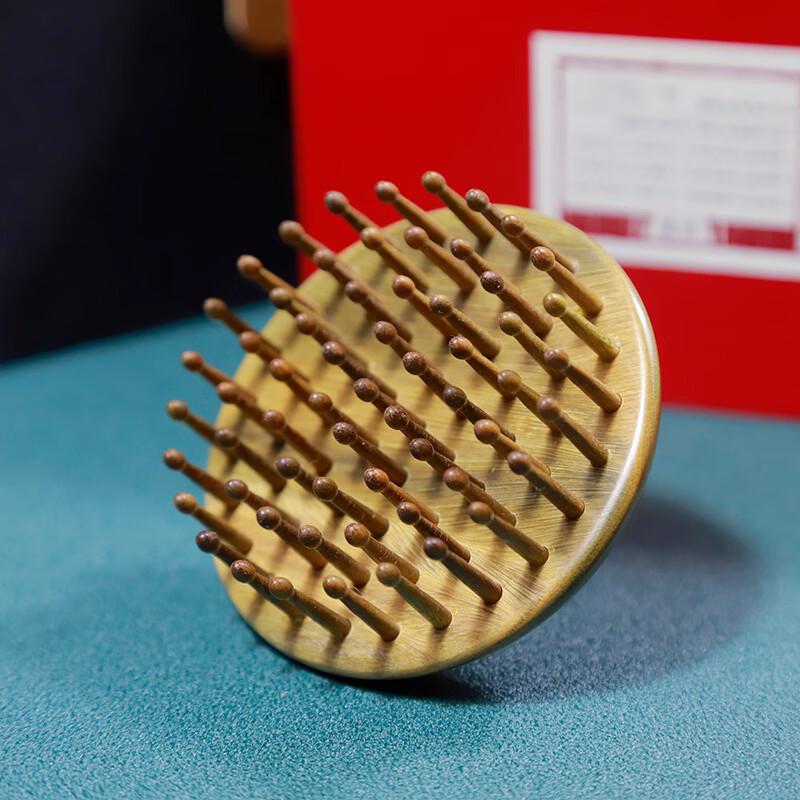 Green Sandalwood Ring Head Massager Comb
