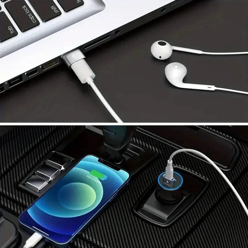 5 stk OTG USB til USB C-adaptere Slitesterk metallisk konstruksjon Universell kompatibilitet Inkludert iPhone iPad Samsung S23 IWatch AirPods