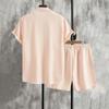 Men's Summer Solid Color Casual Fashion Loose Short-Sleeved Shorts Shirt Suit