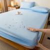 Soild Color Waterproof Fit Sheet with Elastic Band Non Slip Adjustable Mattress Cover for Double King Queen Bed 90/120/150/180/200cm
