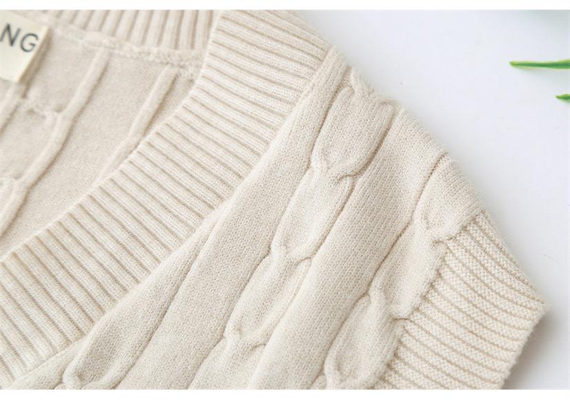 2026 Spring Plus Size V-Neck Knit Sweater Vest for Women