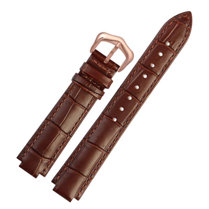 

14*8mm 18*11mm 20*12mm Genuine Leather Watch Band For Cartier Blue Balloon Men Women CONVEX Watchband Bracelet Watch Accessories 22.14mm