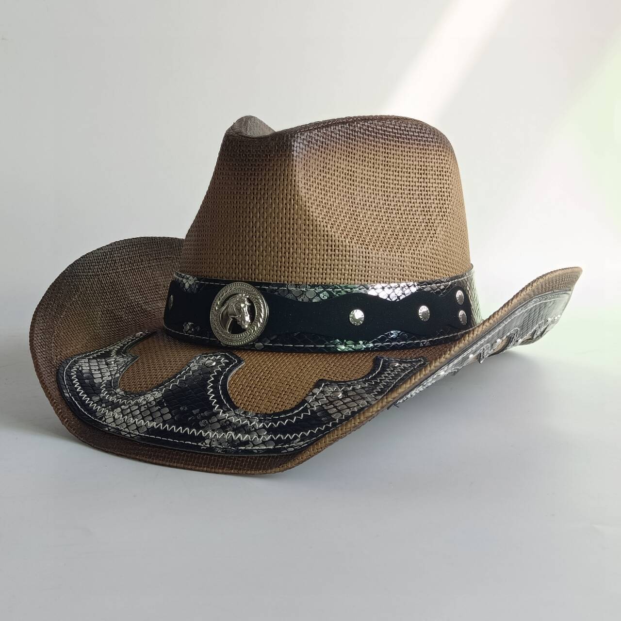 Cowboy straw hat 2026 New Bull Head Accessories Western-style unisex retro straw cowboy hat sombrero vaquero sombrero vaquero M55-58cm