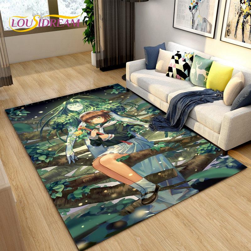 Cute Cartoon Cardcaptor Sakura Area Rug,Carpet Rug for Living Room Bedroom Sofa Doormat Decoration, Kids Play Non-slip Floor Mat