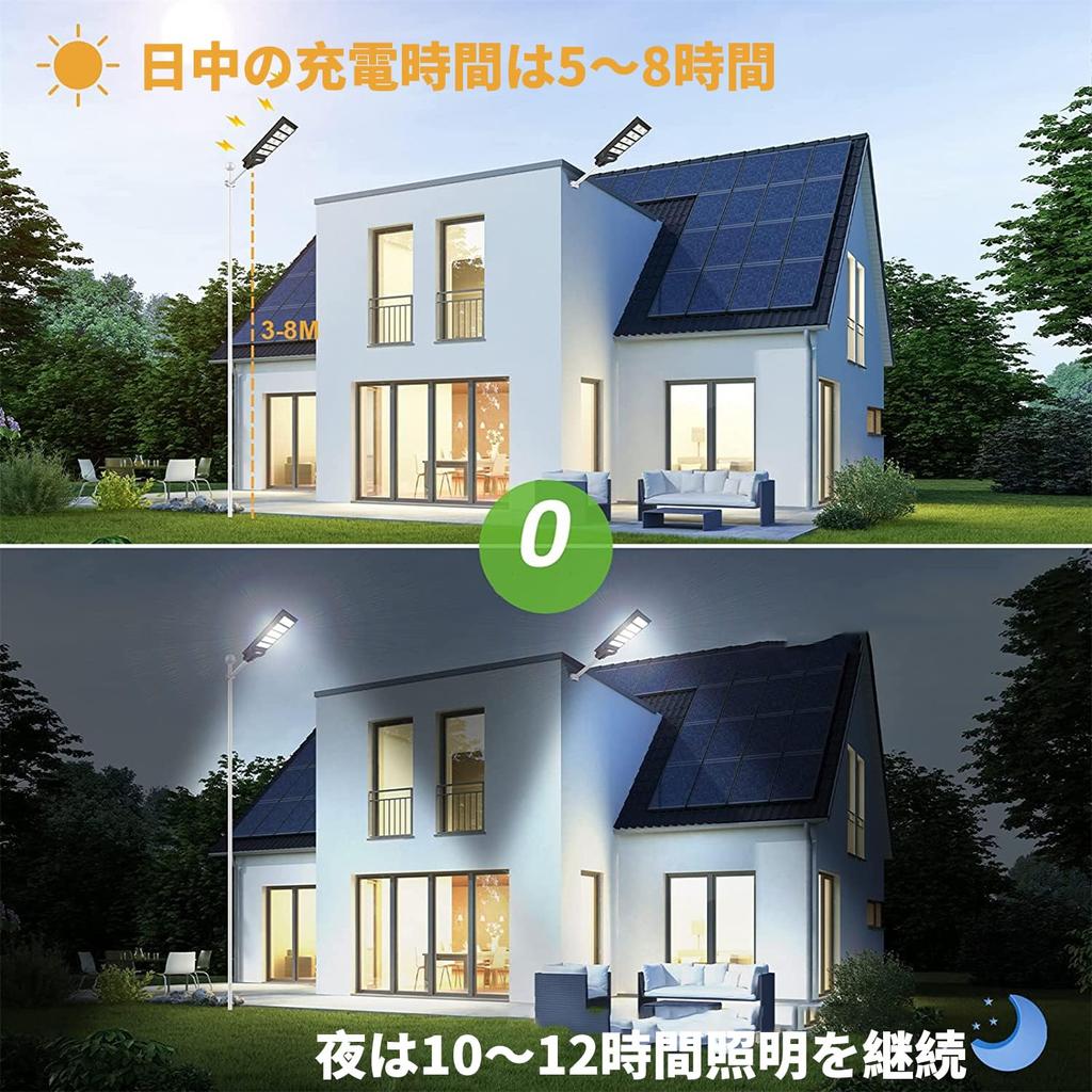 Newly Upgraded LED Solar Street IP67 Motion and Light Ideal for Automatically Turns On at Integrated Solar Energy Zero Electricity Garden Security