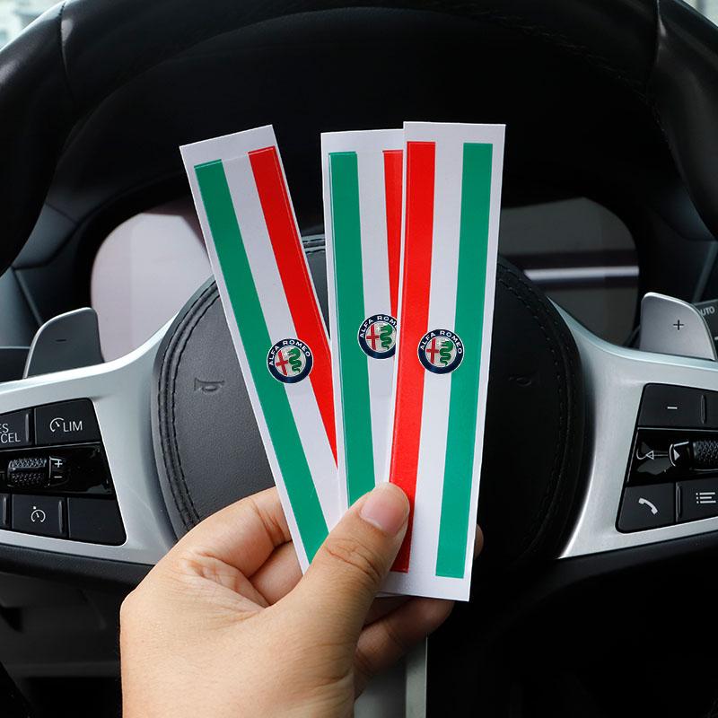CQSUV1 1/5/10 KS Samolepky na volant auta Nálepka s národní vlajkou Pro Alfa Romeo Giulia Stelvio Giulietta 156 159 147 Mito Tonale Brera