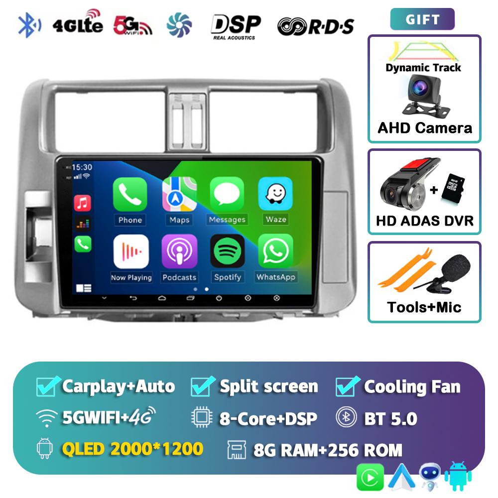 Android 14 Carplay Car Radio For Toyota Land Cruiser Prado 150 2009-2013 Multimedia Video Player Navigation Stereo Head Unit DSP