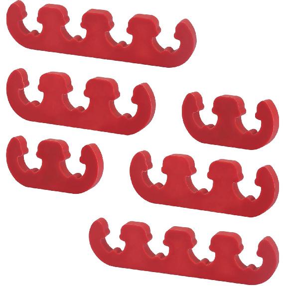 6PCS Spark Plug Wire Separator,Include 2/3/4 Holes Spark Plug Wire Holder Suitable for 7mm 8mm 8.5mm 8.8mm Spark Plug Wires,Car Accessories Spark красный