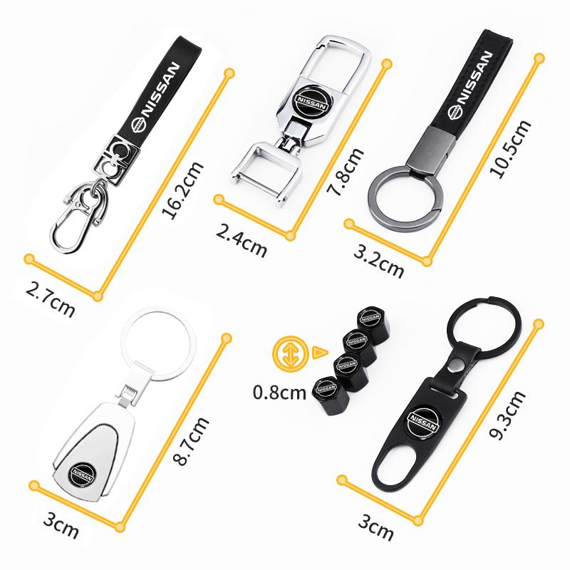 Leather Key Chain Car Keyring Pendant Keychain Car Accessories For Nissan Nismo Qashqai J11 Juke GTR X-Trail Patrol Micra Navara Tiida