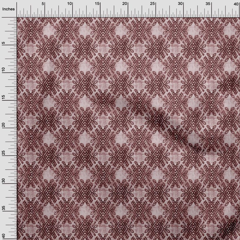 oneOone Cotton Flex Dark Brown Fabric Geometric Sewing Material Print Fabric By The Yard 40 Inch