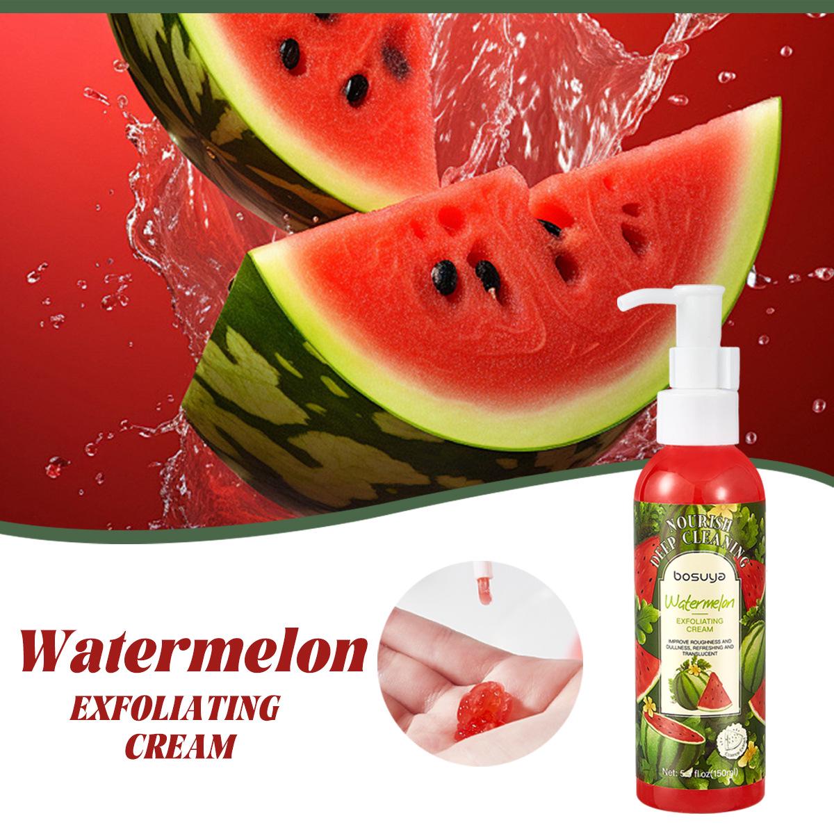 Bosuya Exfoliating Cream: Gentle Cleanse, Hydrate, Moisturize, Smooth Skin, Remove Dead Skin  Calluses. арбуза
