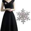 Crystal Snowflake Elegant Brooch Transparent Shiny Rhinestones Silver Flower Brooch Brooch