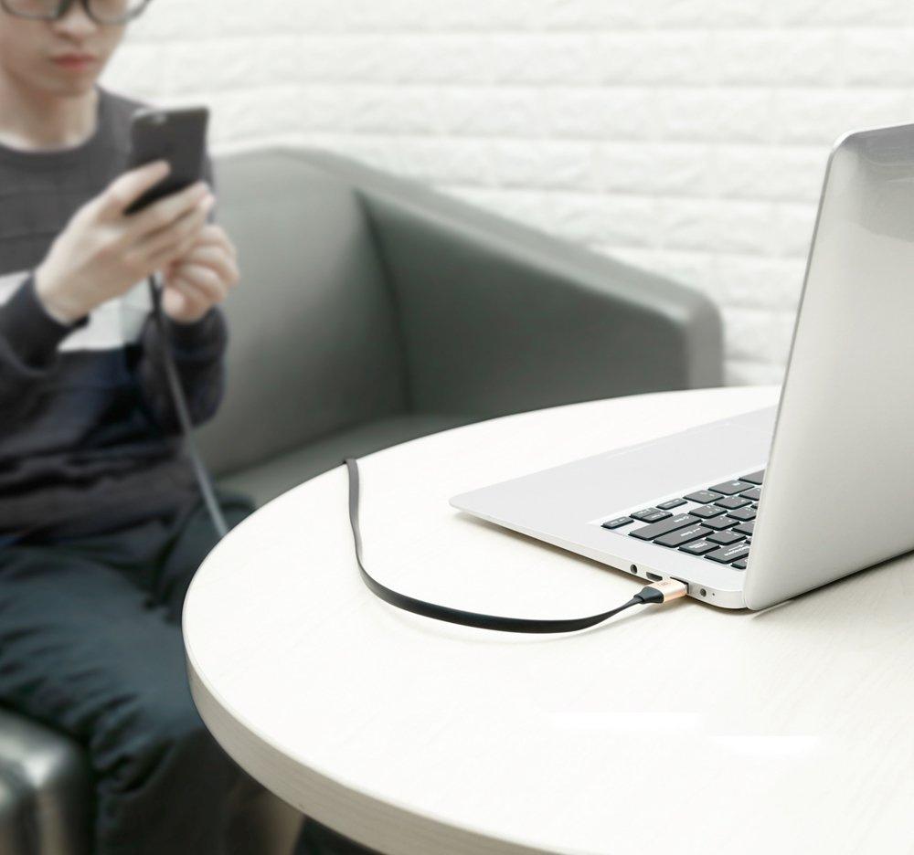 Cablu USB-C Baseus de 0,23 m cu suport - negru 2A