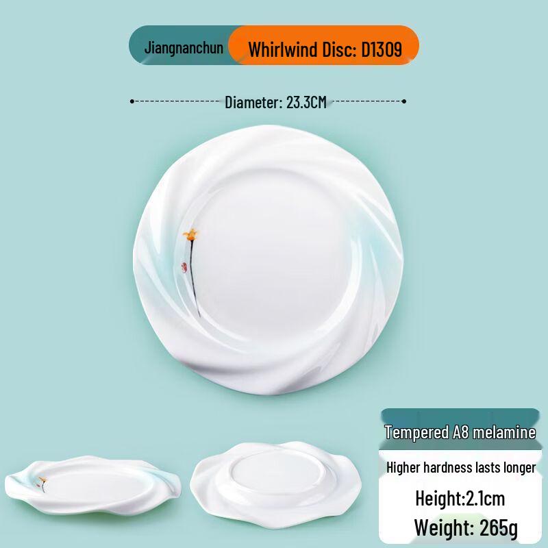 Set of 10 Melamine Irregular Scalloped Restaurant Serving Plates