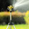Garden Automatic Rotating Sprinkler Stainless Steel Tripod Irrigation Stand 360-Degree Water Jet Garden Lawn Sprinkler Tool 1Pc