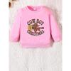 Kids Crewneck Sweatshirt, Cute Cowboy Print Long Sleeve Top