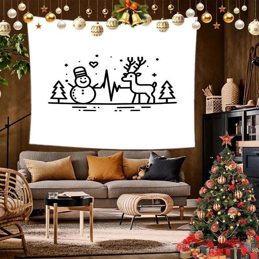 Christmas Pine Tapestry Background Cloth Hanging Cloth Bedroom Bedside Decorative Wall Cloth Rental Dormitory Tapestry