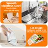 4 PCS Rectangular Storage Box Stainless Steel Crisper Sealed Leak-proof Lunch Bento Box Refrigerator Freezer Storage Container