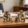 Messing Mädchen Hund Figur Haus Schreibtisch Ornament Retro Figur Kleine Dekorationshandwerke Kreative Dekoration
