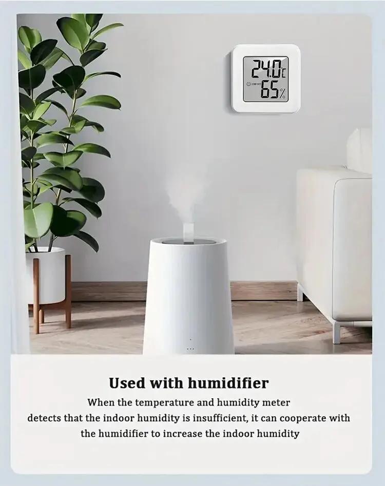 Miniature Indoor Temperature and Humidity Gauge, Electronic Digital Display, Shows Both Humidity and Temperature.