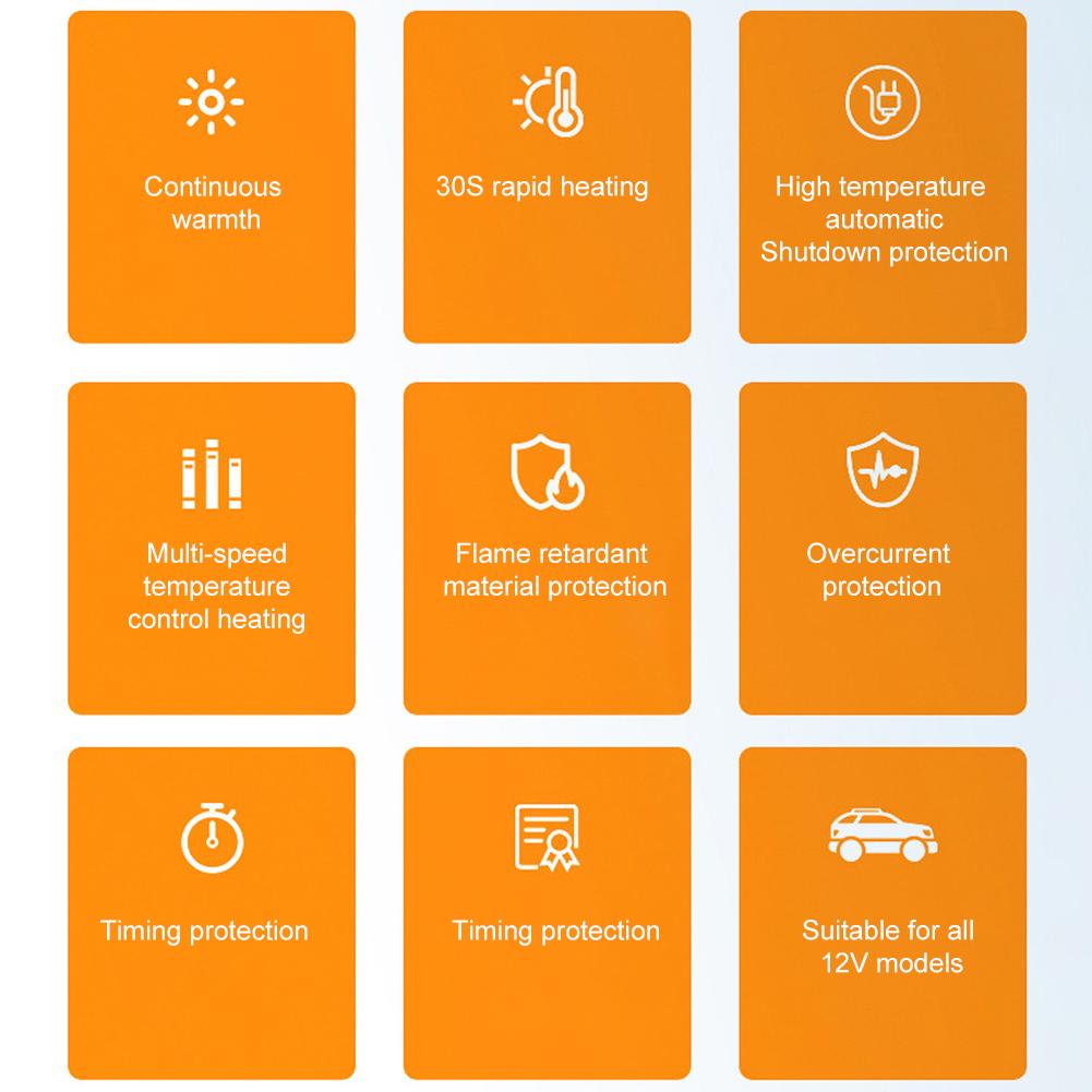 Car Electric Heated Blanket Body Warmer Blanket Fast Heating 12V Heated Blanket Mattress 9 Adjustable Temperature for Winter