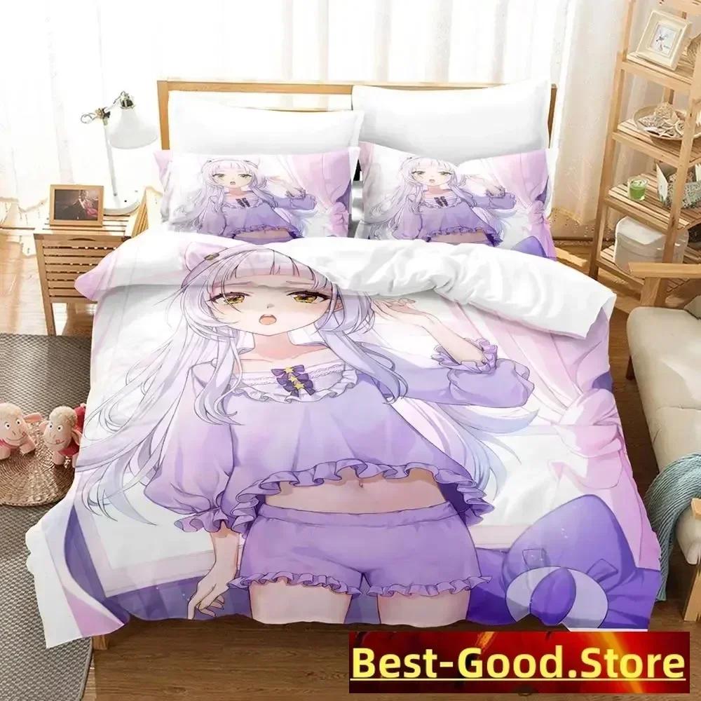 2023 Murasaki Shion Bedding Set Duvet Cover Sheet Printed Bed Set Pillowcase Bed Full Queen King Size Comforter Bedroom