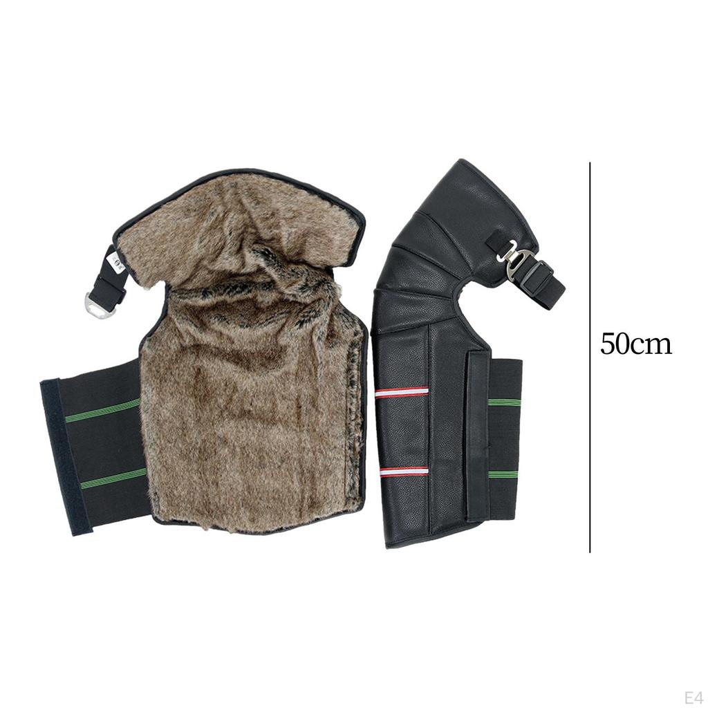 Motorcycle Windproof Leg Gaiter Knee Brace Guards Adjustable Plush Lining for Winter Ski