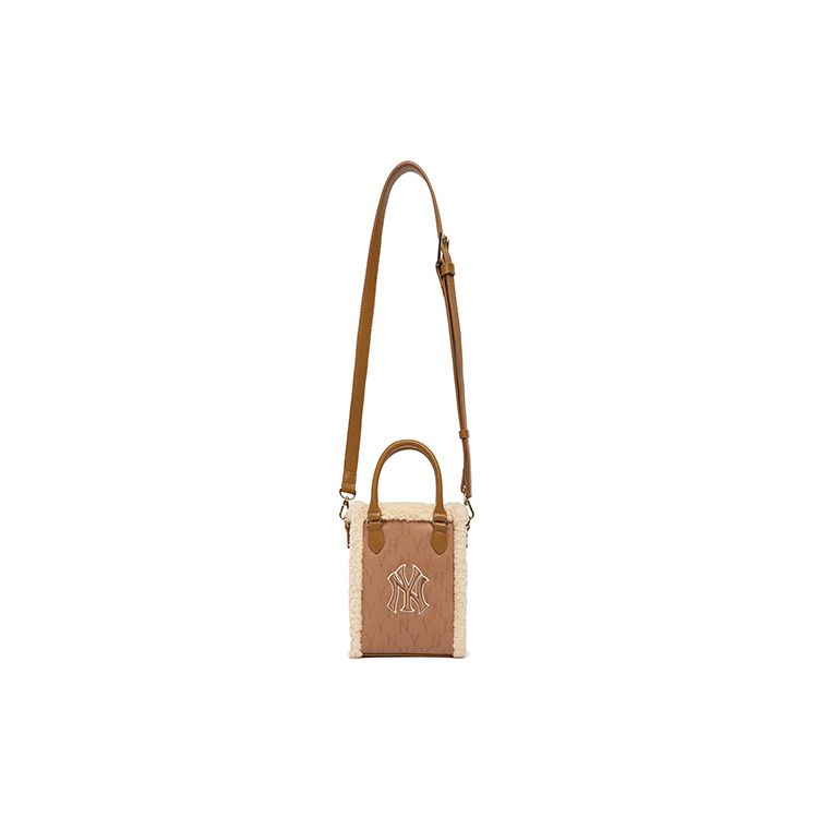 MLB New York Yankees Faux Leather Tote Bag Shopping Bag Shoulder Crossbody Handbag Small Women tote bags Brown 7ACRM0826-50BGD