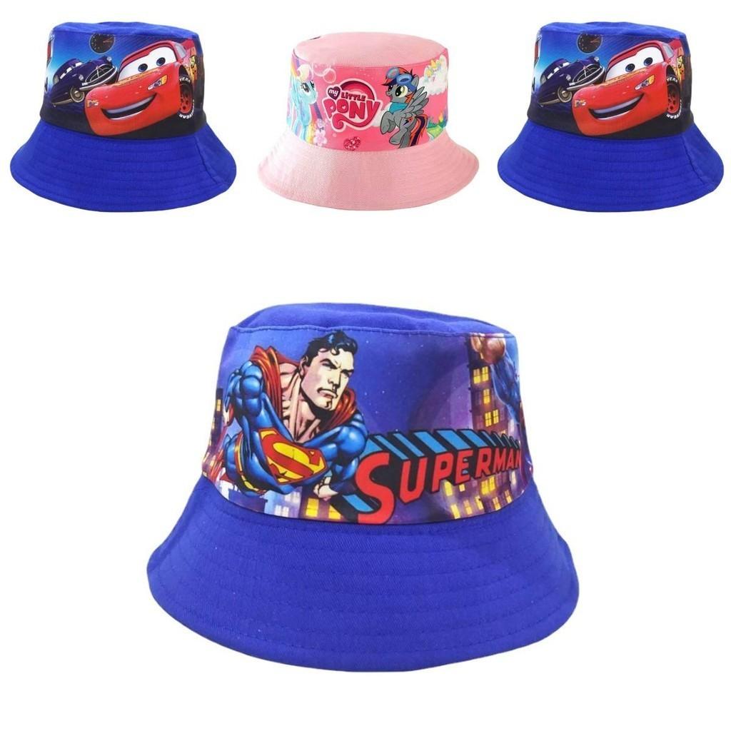 Cartoon Kids Fishing Hat With Sun Protection In Cars Stitch Spiderman And More!