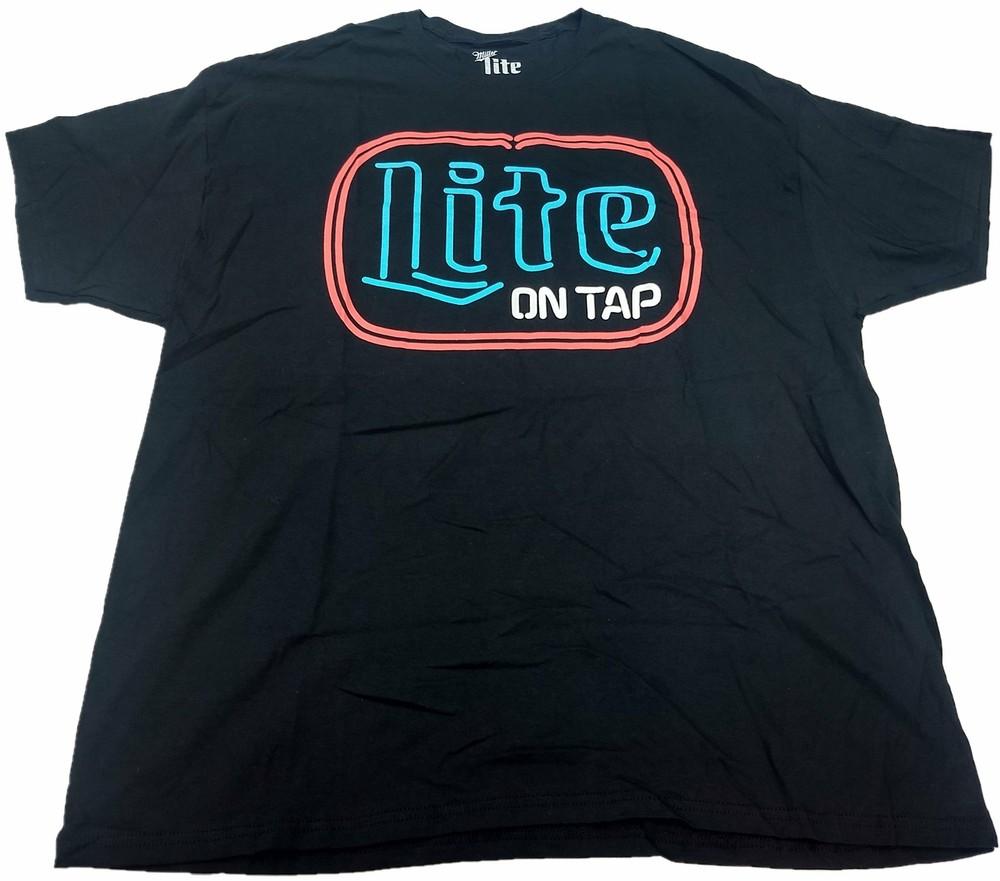 Miller Light On Tap Neon Sign Beer Lager Mens T-Shirt Unisex T-Shirt S
