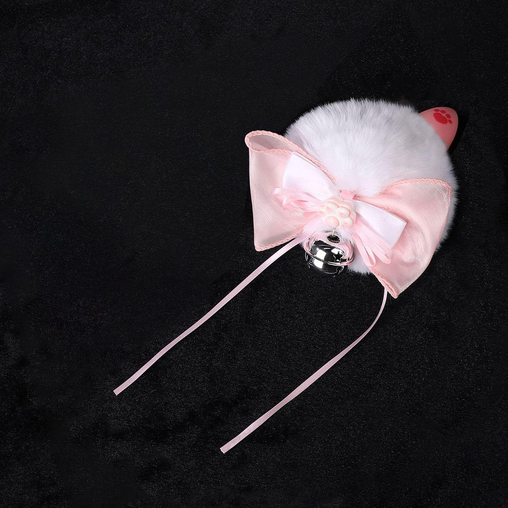 Silicone Rabbit Tail Butt Plug with Bowknot – Cute SM Erotic Toy for Adults