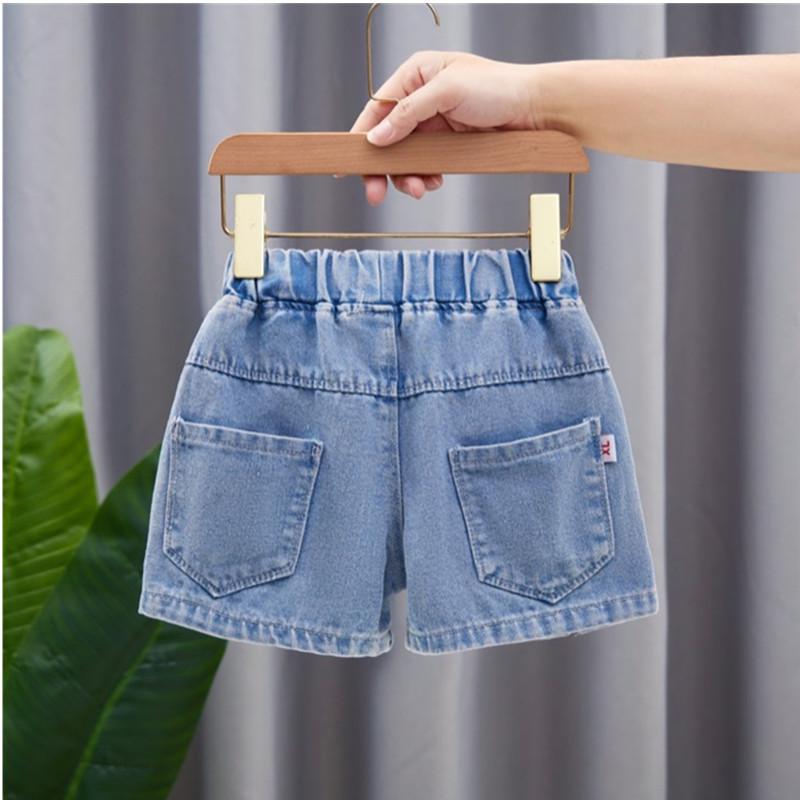 Kinder-Jeansshorts für Sommer-Oberbekleidung, Mädchen-Plissee-Jeansshorts