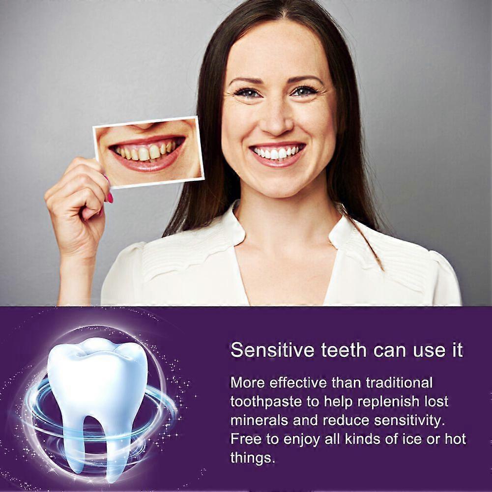 3pcs V34 Teeth Whitening Purple Toothpaste Remove Teeth Stain Whitening Brightening Essence Fresh Breath Color Corrector Oral Care