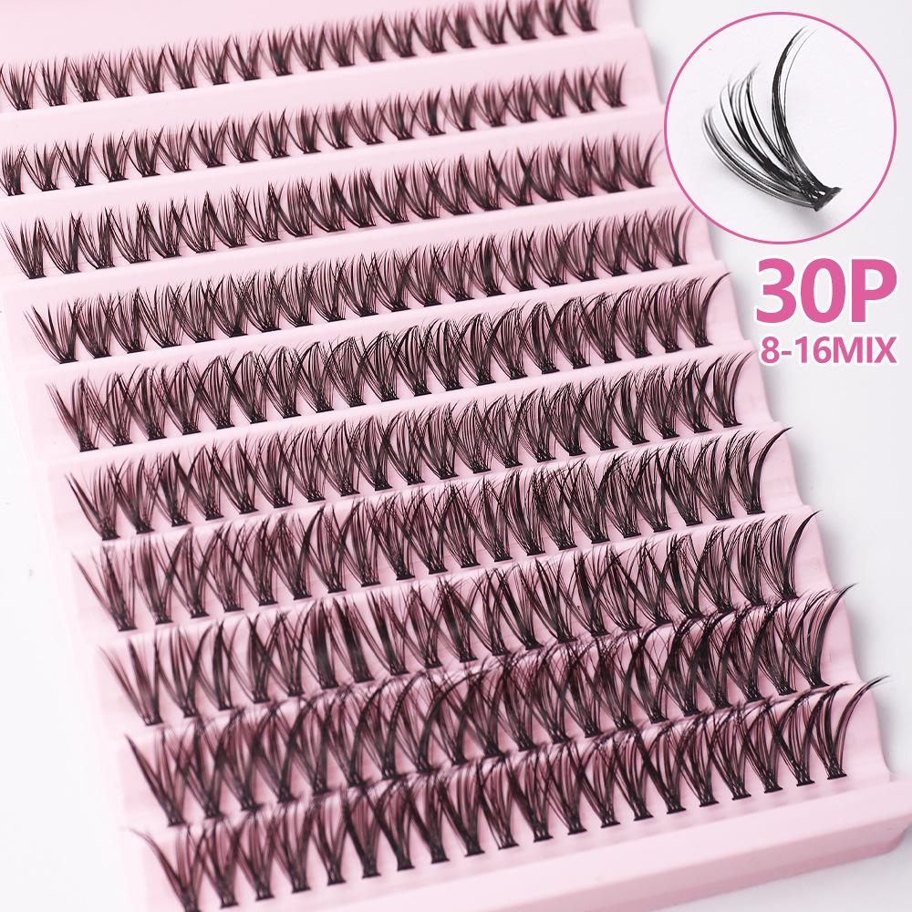 Extensions de Cils Faux DIY - Segmentés 30D, 40D, 50D, 80D pour Auto-Application