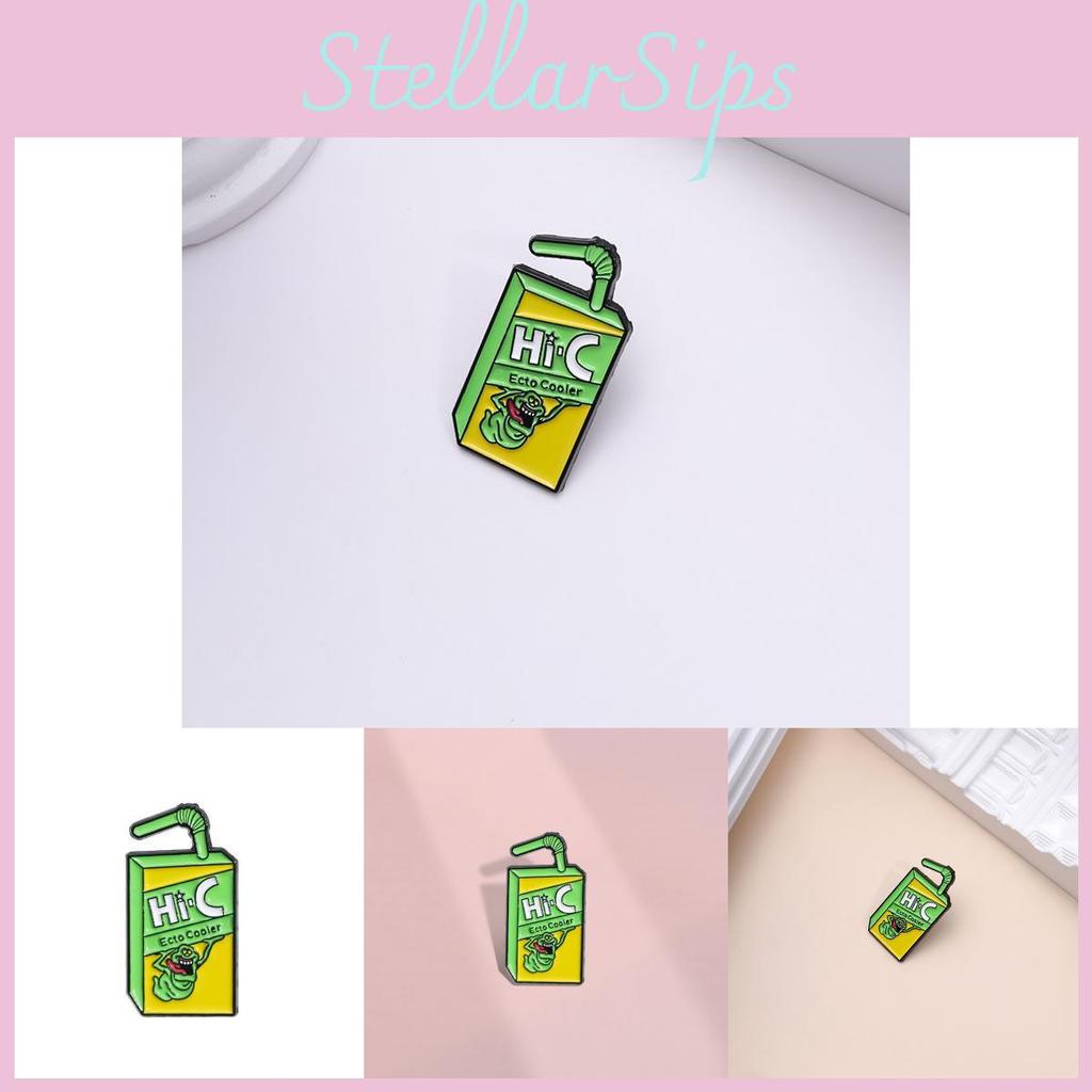 Unique Cartoon Alloy Character Brooch With Colorful Juicy Aesthetic Beverage