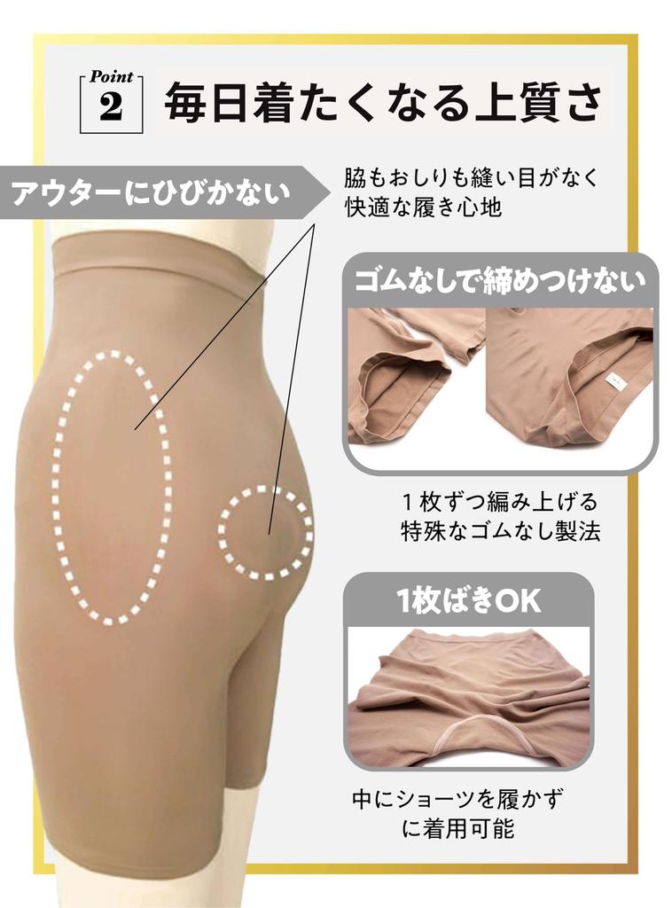 Atsumi Fashion Pants for Easy On and Even In Length Women's Anti-Slip (Stretchy Off, Summer), All-Season, 3/4 (LL, Black)