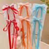 Solid Color Fabric Bow Ribbon Hair Cloth Braided Girl High Value Tassel Hairpin Girl Fashion Hairpin Hair Accessories